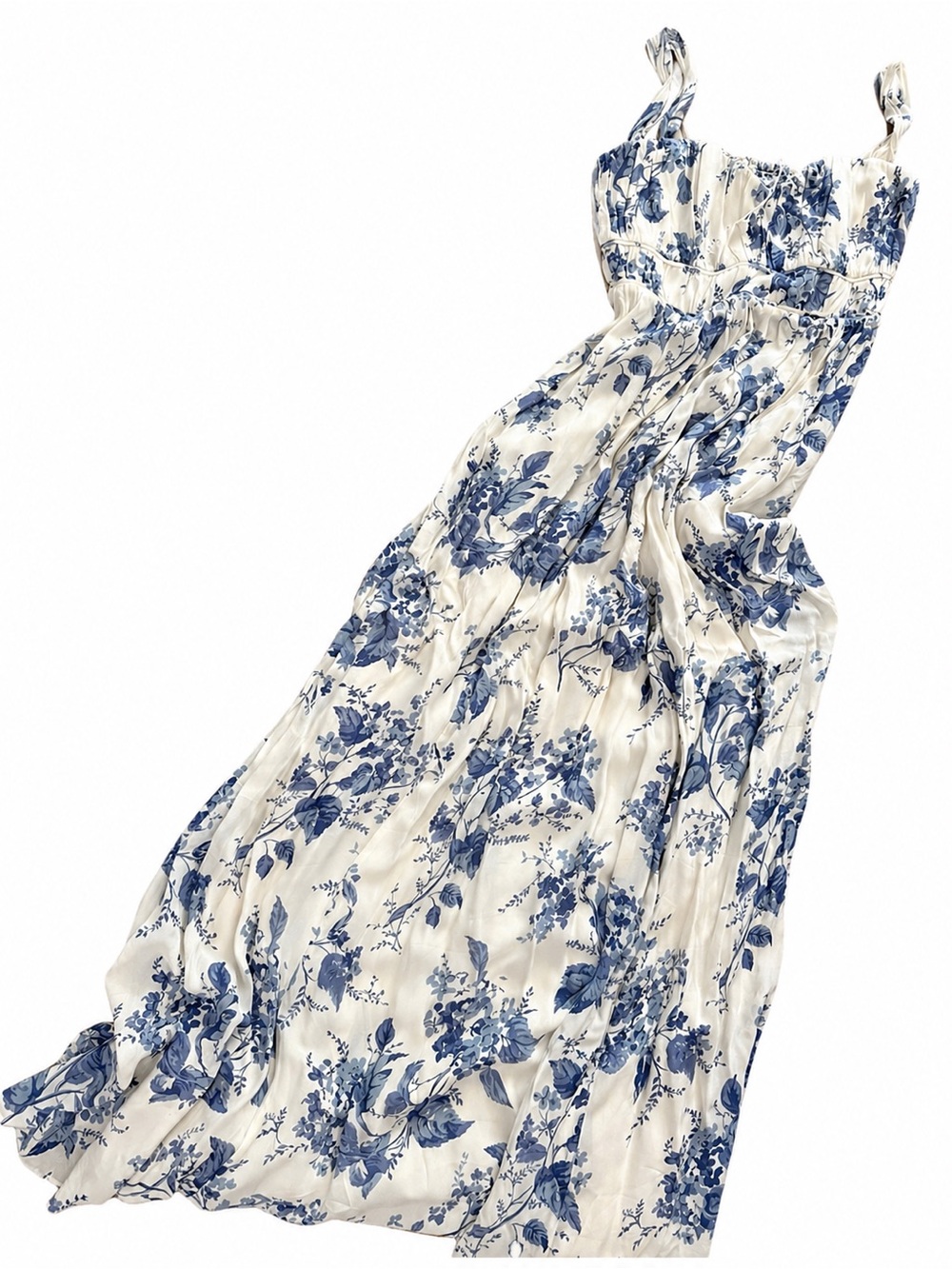 Reformation NWT Blue & White Floral Maxi Dress - Picture 2 of 3